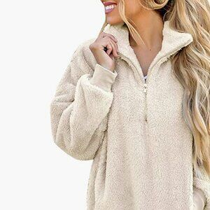 New Balance Sherpa Fleece Warm Soft Cozy 1/4 Zip Pullover Size Large